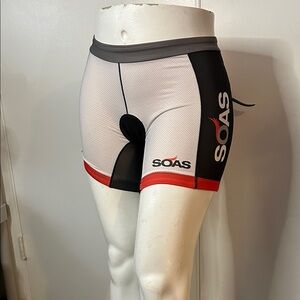 SOAS Black, White, and Red Cycling Shorts
